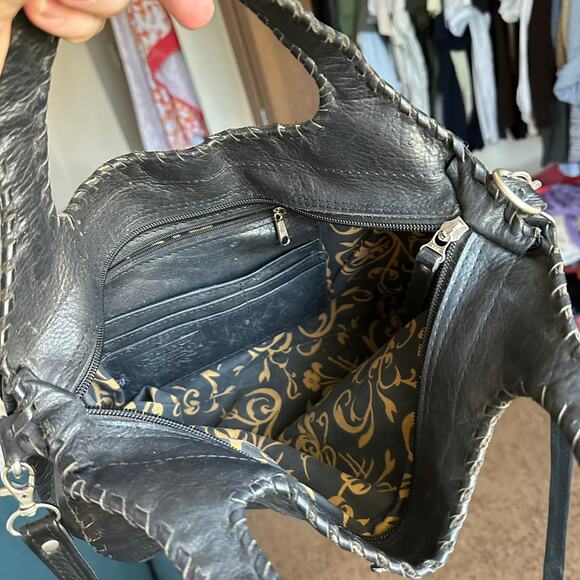 JL Saldivar Womens Handcrafted Leather Crossbody Purse Tooled Rare - Picture 3 of 6